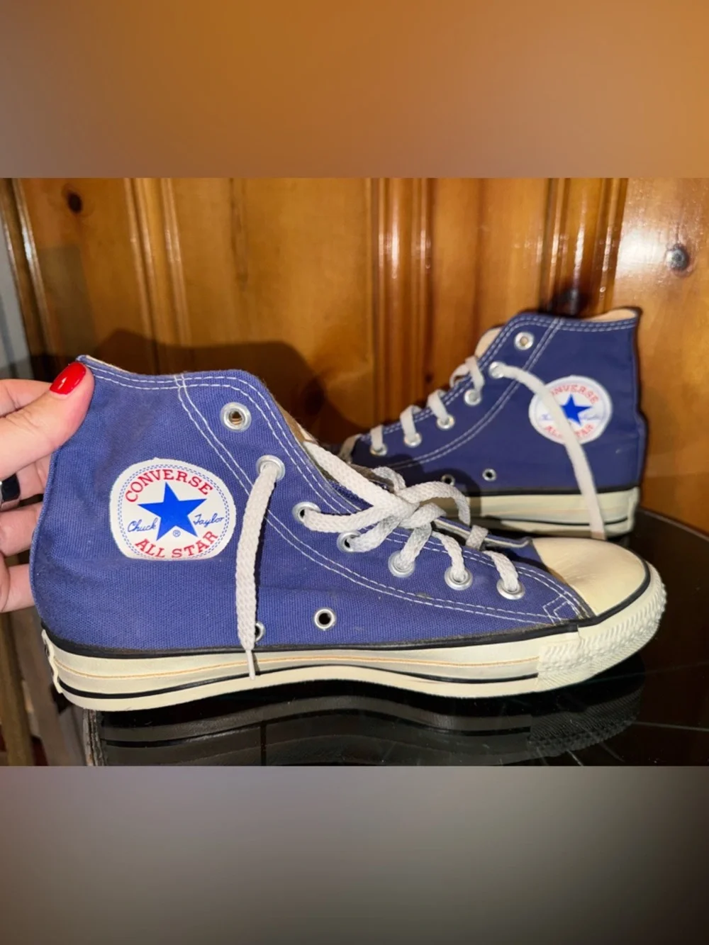 Classic High-Top Canvas Sneakers in Royal Blue